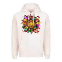 Pale Pink strawberry sunflower Premium Hoodie - texasbilliewilder