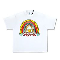 White Softball Rainbow Urban Heavy Tee - RanaPortraitStore