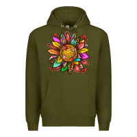 Army Green strawberry sunflower Premium Hoodie - texasbilliewilder