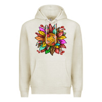 Oatmeal Heather strawberry sunflower Premium Hoodie - texasbilliewilder