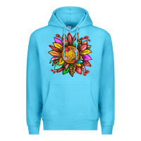 Ocean Blue strawberry sunflower Premium Hoodie - texasbilliewilder
