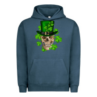 Pigment Midnight Navy st. patrick's day skull Urban Hoodie - RanaPortraitStore