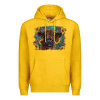 Lemon highland cow calf with western background Premium Hoodie - RanaPortraitStore