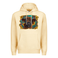 Pina Colada highland cow calf with western background Premium Hoodie - RanaPortraitStore