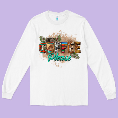 Coffee Please Long Sleeve Tee Designed By Barkaloodesign
