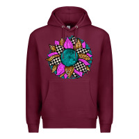 Burgundy race sunflower Premium Hoodie - Zillion Design Studio
