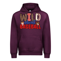 Mauve Wine wild about baseball Urban Hoodie - Zillion Design Studio