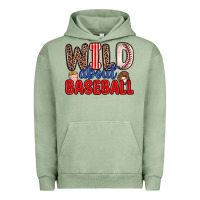 Pigment Oil Green wild about baseball Urban Hoodie - Zillion Design Studio