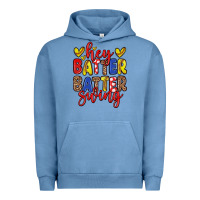 Pigment Pebble Blue hey batter batter swing softball Urban Hoodie - Zillion Design Studio