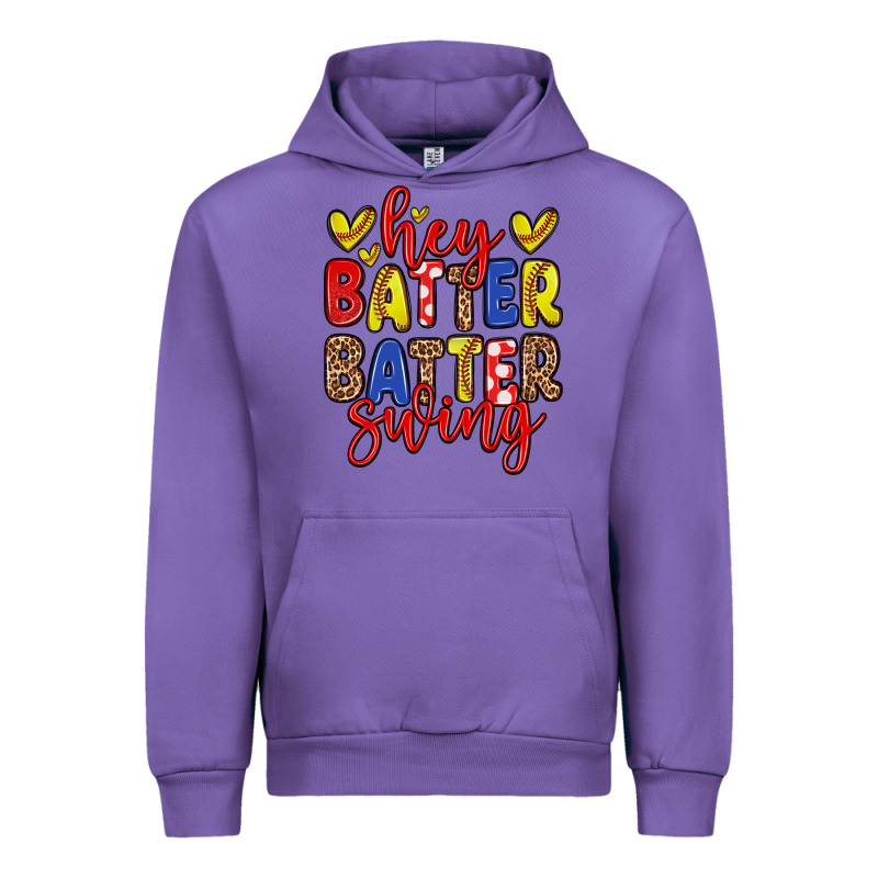 Hey Batter Batter Swing Softball Urban Hoodie by Zillion Design Studio | Teevron