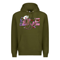 Army Green valentine's day nurse love Premium Hoodie - RanaPortraitStore