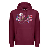 Burgundy valentine's day nurse love Premium Hoodie - RanaPortraitStore