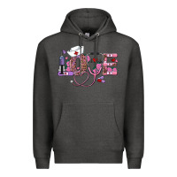 Charcoal Heather valentine's day nurse love Premium Hoodie - RanaPortraitStore