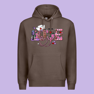 Valentine's Day Nurse Love Premium Hoodie Designed By Ranaportraitstore