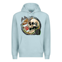 Blue Mist race skull Premium Hoodie - Zillion Design Studio