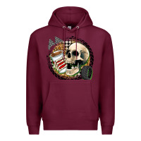 Burgundy race skull Premium Hoodie - Zillion Design Studio