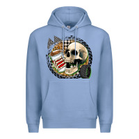 Colony Blue race skull Premium Hoodie - Zillion Design Studio