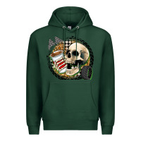 Sports Green race skull Premium Hoodie - Zillion Design Studio