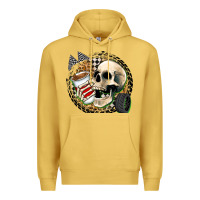 Antique Gold race skull Premium Hoodie - Zillion Design Studio