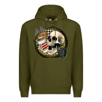 Army Green race skull Premium Hoodie - Zillion Design Studio