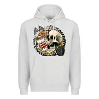 Dove Grey race skull Premium Hoodie - Zillion Design Studio