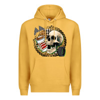 Mustard race skull Premium Hoodie - Zillion Design Studio