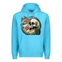 Ocean Blue race skull Premium Hoodie - Zillion Design Studio