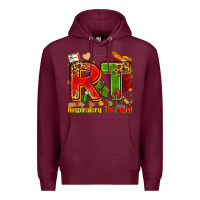 Burgundy respiratory therapist juneteenth Premium Hoodie - Zillion Design Studio