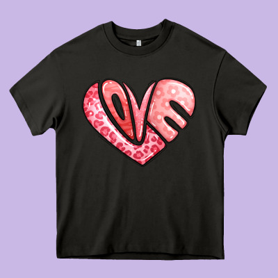 Heart Shaped Love Valentine's Day Heavy Core Tee Designed By Lillyallendesigns