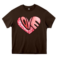 Chocolate Brown heart shaped love valentine's day Heavy Core Tee - LillyAllenDesigns
