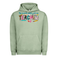 Pigment Oil Green my favorite people call me teacher Urban Hoodie - texasbilliewilder