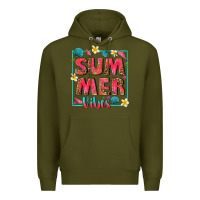 Army Green summer  vibes Premium Hoodie - texasbilliewilder