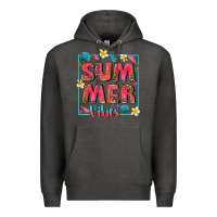 Charcoal Heather summer  vibes Premium Hoodie - texasbilliewilder