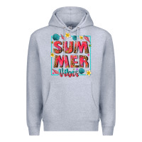 Heather Grey summer  vibes Premium Hoodie - texasbilliewilder