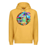 Mustard summer colorful palms Premium Hoodie - texasbilliewilder