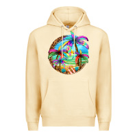 Pina Colada summer colorful palms Premium Hoodie - texasbilliewilder
