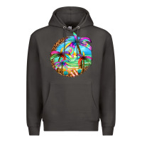 Smoke summer colorful palms Premium Hoodie - texasbilliewilder