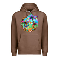 Chestnut summer colorful palms Premium Hoodie - texasbilliewilder