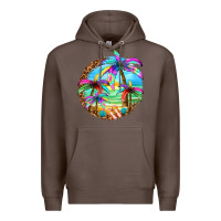 Coffee summer colorful palms Premium Hoodie - texasbilliewilder