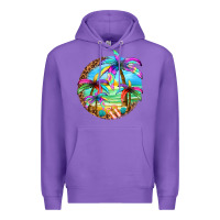 Purple summer colorful palms Premium Hoodie - texasbilliewilder