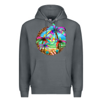 Rock summer colorful palms Premium Hoodie - texasbilliewilder