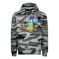 Slate Camo summer colorful palms Premium Hoodie - texasbilliewilder