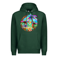 Sports Green summer colorful palms Premium Hoodie - texasbilliewilder