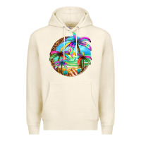 Tofu summer colorful palms Premium Hoodie - texasbilliewilder
