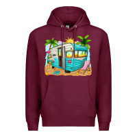 Burgundy summer caravan Premium Hoodie - texasbilliewilder