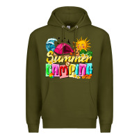 Army Green summer camping Premium Hoodie - texasbilliewilder