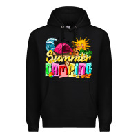 Black summer camping Premium Hoodie - texasbilliewilder