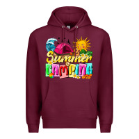 Burgundy summer camping Premium Hoodie - texasbilliewilder
