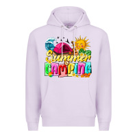 Lilac summer camping Premium Hoodie - texasbilliewilder