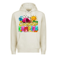 Oatmeal Heather summer camping Premium Hoodie - texasbilliewilder